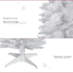 HOMCOM Weihnachtsbaum Tannenbaum Mit Kunststoffständer 390 Spitzen Weiß Ø55 X 180 Cm -Künstliche Weihnachtsbäume das Geschäft fe2ac930eb525e262a2a8622d27d4569