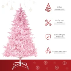 HOMCOM Künstlicher Weihnachtsbaum 1,5 M Christbaum Mit Abnehmbarer Und Faltbarer Basis Tannenbaum Einfacher Aufbau 576 Äste Flammhemmend Automatisch PVC Rosa Ø75 X 150 Cm 11 HOMCOM Künstlicher Weihnachtsbaum 1,5 M Christbaum Mit Abnehmbarer Und Faltbarer Basis Tannenbaum Einfacher Aufbau 576 Äste Flammhemmend Automatisch PVC Rosa Ø75 X 150 Cm -Künstliche Weihnachtsbäume das Geschäft ff6e068fb4e076191eeba2c5c005d706